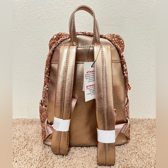 NWT Loungefly Disney Parks rose gold sequins backpack - Picture 4 of 4
